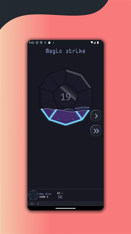 Visual theme and roll presentation screen on phone.